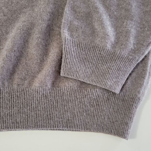 Raffi Men's Cashmere Taupe V-neck Long Sleeve Pullover Sweater - Picture 10 of 13